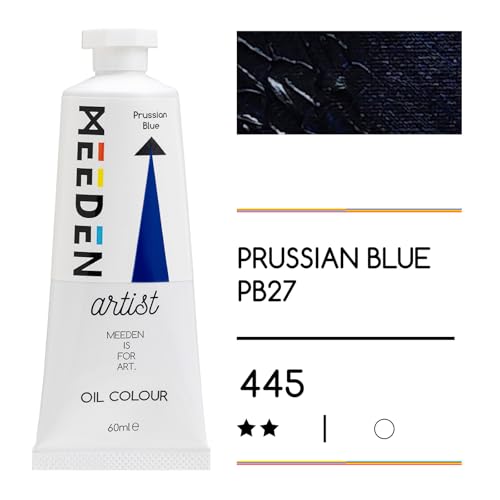 MEEDEN Artist Grade Oil Paint: Prussian Blue - 60ml/2oz Tube - Professional Art Paints for Canvas Painting - color: Prussian Blue, style: 60ml/2oz