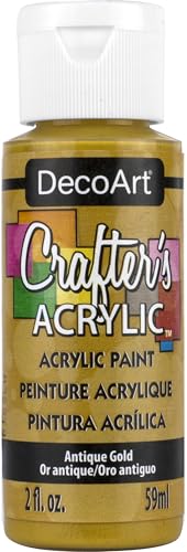 DecoArt Crafter's Acrylic Paint, 2-Ounce, Antique Gold - color: Antique Gold, size: 2 Fl Oz (Pack of 1)