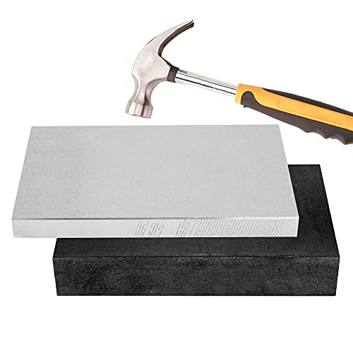 CHENTEC Steel and Rubber Block 2 Pcs Work Bench Blocks Stamping Block 4" x 6" (10CM x 15CM) - color: Steel and Rubber Block, size: 4" x 6"(10cmx15cm)