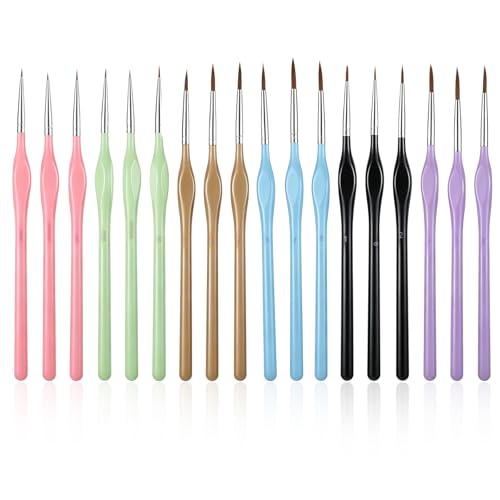 18PCS Miniature Paint Brushes with Triangular Handles | Micro Detail Paint Brush,Small Fine Tip Paintbrush for Fine Detailing Art Models Acrylic Watercolor Oil Craft Rock Painting