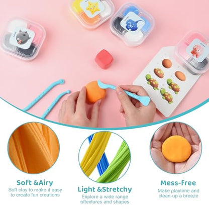 Both idea Air Dry Clay Kit, Ocean Theme | 12 Packs, Non-Toxic Kids Gift | School & Party: Perfect for classroom art activities, birthday party favors, creative family DIY, and holiday celebrations. - style: Ocean Adventure