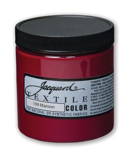 Jacquard Textile Color - Maroon, 8 oz jar - color: Maroon, size: 8 Fl Oz (Pack of 1)