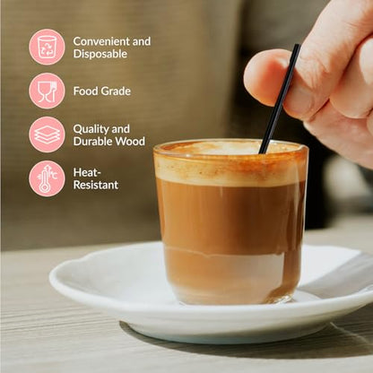 Prestee Plastic Coffee Stirrers, 2000ct, 5" - Plastic Straws, Drinks and Coffee Stir Sticks, Cocktail Swizzle Sticks, Disposable Stir Stick, Drinking Straws for Cocktails (Black) - color: Black, size: 2000 Pack (5'')