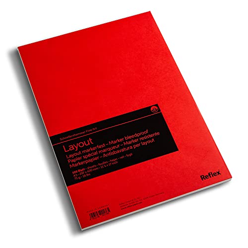 Schoellershammer Marker Bleed-Proof Pad A3, 100 Sheets, 75gsm White Paper, Black VF5004289 - size: A3, style: Marker Bleed-Proof (75gsm)