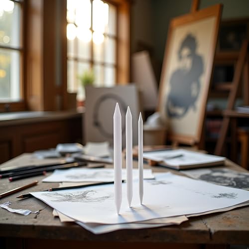 3 Sizes Blending Smudge Stump Stick Art Drawing Tools Deft Art Pencils, Drawing Pencils Sketch White Pens for Artists Students Beginner for Student Artist Charcoal Sketch Drawing Tools
