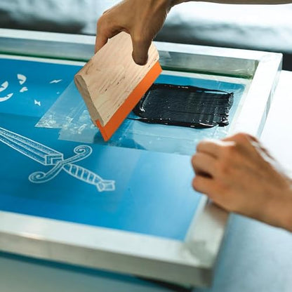 1pc Screen Printing Kit - with 50-420 Mesh, Squeegee, Emulsion Coater & Clamp for DIY T-Shirt, Paper, and Plastic Printing(A4kitsx100Tx250mesh) - size: A4kitsx100Tx250mesh