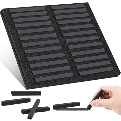 Watersay 24 Pcs Soft Pastel Drawing Chalk Set Square Sketch Chalk Non-toxic Artist Pastel Sticks for Professional Artists and Art Lovers(60 x 8 x 8 mm,Black) - color: Black