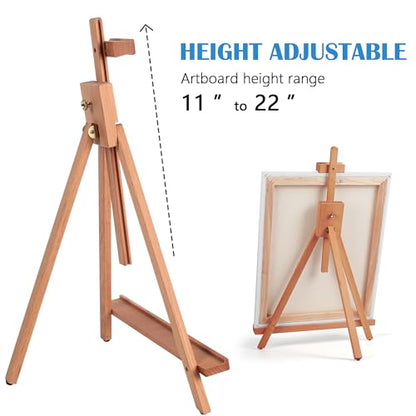 Falling in Art Beechwood 25’’ Tabletop Easel Display Stand Set for Painting- Holding Canvas Up to 22 1/2 Inches High, 2 Pack Artist A-Frame Tripod with Rubber Feet, Portable Photo and Sign Holder - size: 2 Pack