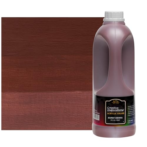 Creative Inspirations Acrylic Paint - Burnt Sienna - 1.8 Liter - Smooth & Creamy Consistency, Vibrant Pigmentation, Great Coverage for Artists - Clean Up with Soap & Water - color: Burnt Sienna, size: 60.87 Fl Oz (Pack of 1)