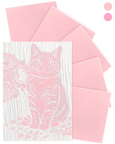 FIVEIZERO 6PCS Rubber Carving Blocks,4"x6" Linoleum Blocks & Double-Layer Linocut Block for Block Printing,Stamp Making-Printmaking Supplies for DIY Crafts,Art Projects,Speedy Carve Tools - color: Light Pink