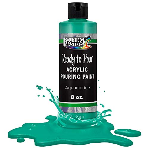 POURING MASTERS Aquamarine Acrylic Ready to Pour Pouring Paint - Premium 8-Ounce Pre-Mixed Water-Based - for Canvas, Wood, Paper, Crafts, Tile, Rocks and More - color: Aquamarine, size: 8 Fl Oz (Pack of 1)