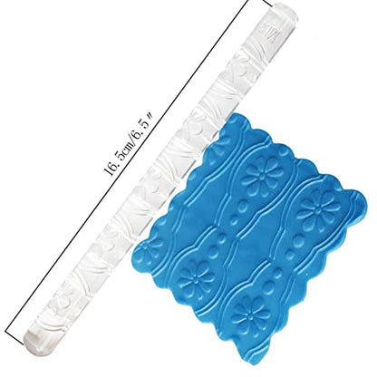 Rengue Acrylic Rolling Pin with 28 Patterns, Compliant Material, Comfortable Grip, 16 X 1 Cm, Lightweight for Dough and Pastry Acrylic Rolling Pin with 28 Patterns, Nan Kitchen (#8) - size: 51021 printing
