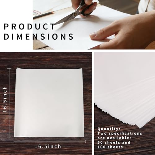 Reelartisy 50 Sheets Artist Teabag Paper, 16.5x16.5 Inches Wet Strength Tissue Paper for Mixed Media Art, Painting, Collage, Cyanotype, Printmaking, Handmade DIY Craft Supplies (50)