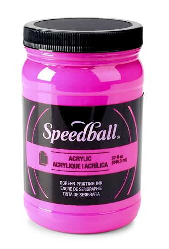 Speedball 046416 Acrylic Screen Printing Ink, 32 fl. oz, Fluorescent Magenta - color: Flourescent Magenta
