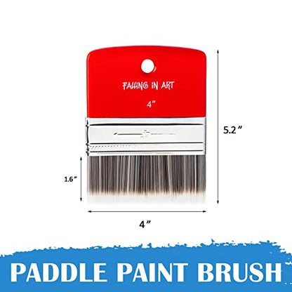 Falling in Art Flat Paddle Paint Brush, Scale Brush for Oil and Acrylic Paints,4 Inch - color: Flat, size: 4''