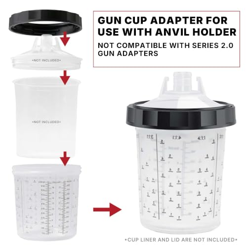 LAUCO 2 Pack Paint Spray Gun Hard Cup Set, 800ML (27 Oz) Reusable Mixing Cups with Retainer Rings, Compatible with Disposable Paint Cup Liner and Lid Systems for Automotive Paint, Primer, Clear Coat - size: 2Pack-800ML