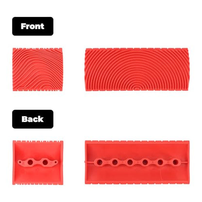 2pcs Faux Wood Grain Painting Tool, Texture Roller DIY Set for Stain Look Like Natural Wood, Rubber Brushing Maker Pattern Knurling, Embossing for All Surfaces, Wall Art Household Decor Stamp Stencil