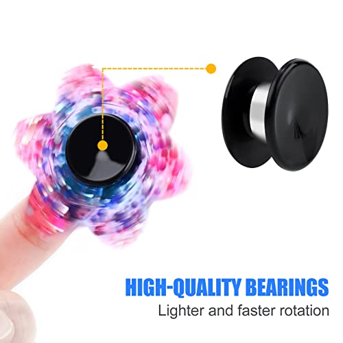 16 Pack Fidget Spinner Bearing and Cap Replacement Set, Chrome Steel Bearing Balls, High Speed 13mmx7mmx4mm Bearings Single Sealed Small Bearings for Fidget Spinner - size: ONLY 16 BLACK Cap Bearings