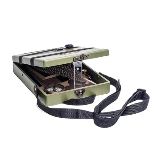 Generic TSINGS Wooden Sketching Tool Box Wood Cross-Body Briefcase Portable Organizer Messenger Wooden Case Easel for Outdoor Painting & Writing, Green - style: Green