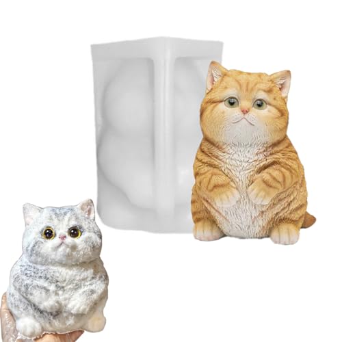 Cat Silicone Molds for Taba Squishy, Animal Taba Squishy Molds, Oversize Resin Casting 3D Fat Cat Resin, Flexible Effortless Liquid Silicone Squishy for Taba Squishy Kit, Stress Relief DIY - size: Large