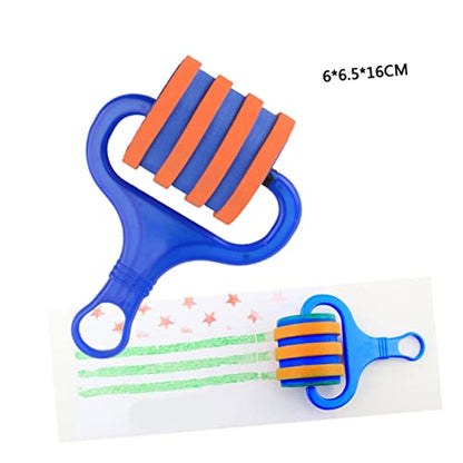 Roller Seal Set for Kids 6 Pcs Painting Stamp Rollers Educational Drawing Toys Creative Texture Paint Rollers for Children Arts & Crafts Fun