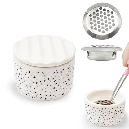 Nail Brushes Washing Cup, Monomer Dish, Dappen Dish with Lid, Easy Cleaning Portable Mesh, Acrylic Brush Cleaner & Nail Brush Holder, Nail Art Brush Washer for Nail Sequins Glitter Powder (NAPB072)
