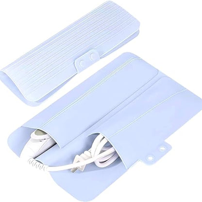 Heat Resistant Silicone Mat Travel Case Portable Travel Mat Cover for Hair Straightener, Flat Iron and Hot Hair Styling Tools (Blue) - color: Blue