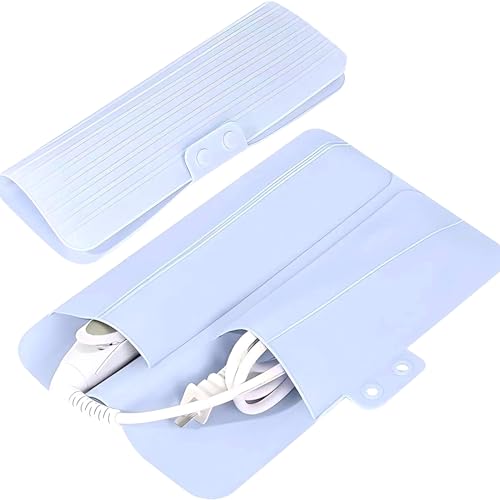 Heat Resistant Silicone Mat Travel Case Portable Travel Mat Cover for Hair Straightener, Flat Iron and Hot Hair Styling Tools (Blue) - color: Blue