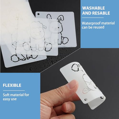3 Inch Cute Animal Stencils for Crafting, 50pcs Reusable Nature Designs for Painting on Wood, Canvas, Fabric, Coasters, Wall Decor