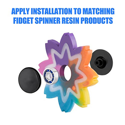 16 Pack Fidget Spinner Bearing and Cap Replacement Set, Chrome Steel Bearing Balls, High Speed 13mmx7mmx4mm Bearings Single Sealed Small Bearings for Fidget Spinner - size: ONLY 16 BLACK Cap Bearings