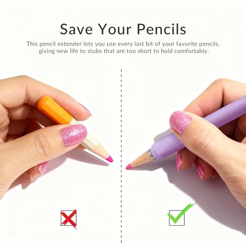 Art Set Bundle: 48 Premium Colored Pencils & 14 Macaron Pencil Extenders, Perfect for Adult Sketching, Writing and Art Drawing，Professional Art Supplies Set