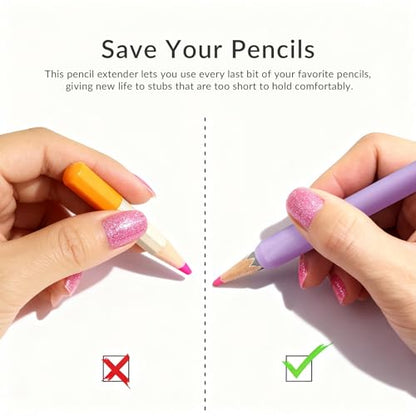 Art Set Bundle: 48 Premium Colored Pencils & 14 Macaron Pencil Extenders, Perfect for Adult Sketching, Writing and Art Drawing，Professional Art Supplies Set
