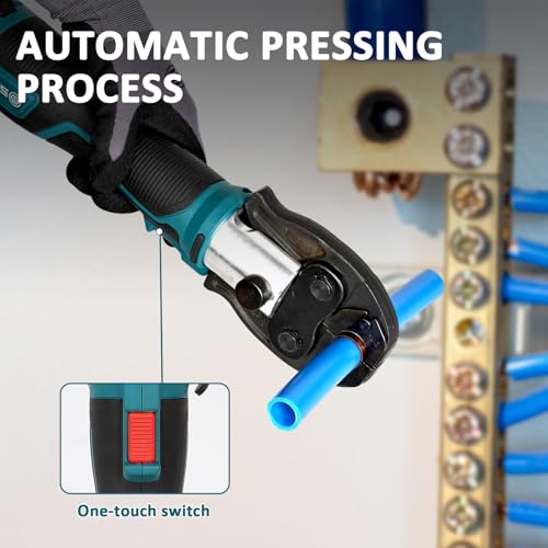 ZUPPER Mini Press Tool Pressing Kits Set | with 3 PEX Crimp Dies F1807 1/2” 3/4“ 1” 18V Brushless Motor 2pcs 2Ah Battery Domestic and Industrial - size: 3 PEX Dies (1/2", 3/4", 1")