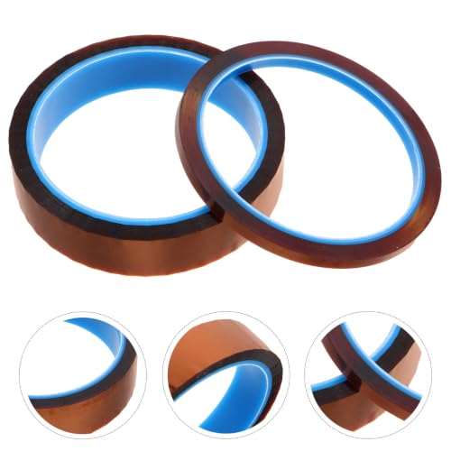 BESTonZON 2pcs Polyimide Heat Resistant Tape 5mmx35m Strong Adhesion and Heat Proof Protection for Electronic Repairs and 3D Printing Applications High Temperature Insulation Tape