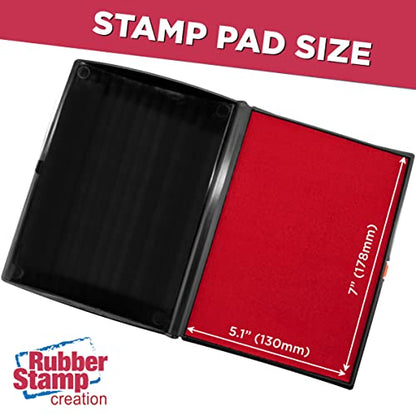 Large Premium Red Ink Stamp Pad - 5" by 7" - Quality Felt Pad - color: Red, size: 5" x 7"