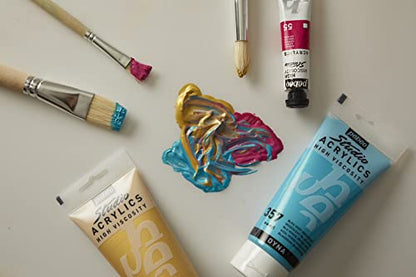 PEBEO - Acrylic Fine Studio Acrylics - Bright Yellow - Bright Yellow 100ml/3.38oz, 100 ml Tubes (831-051) - color: Bright Yellow