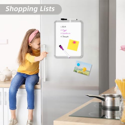 VUSIGN Small Dry Erase Whiteboard, 8.5 x 11 Inches White Board for Students, Fridge, Locker, Mini Dry Erase Board, 2 Pack - color: B-sliver 2 Pack