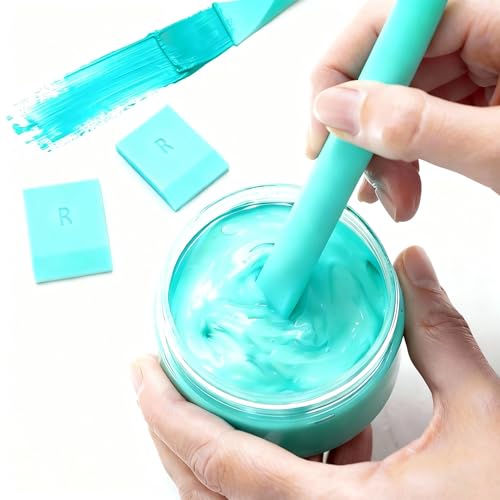 4PCS Mini Screen Printing Squeegee, Rubber Blade Chalk Paste Ink Scraper for Mesh-Back Stencils, DIY Wood/Ceramic/Fabric Craft, Reusable Craft Squeegee Kit (4)