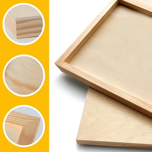 Falling in Art 2 Pack Unfinished Wooden Canvas Panels, 36x36 Gallery Birch Wood Panels Kit, 1 1/2" Deep Art Cradle Boards for Acrylic Painting, Pouring and Burning - size: 36*36 2 Pack