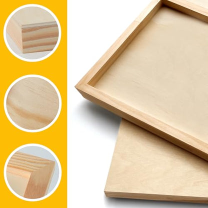 Falling in Art 2 Pack Unfinished Wooden Canvas Panels, 36x36 Gallery Birch Wood Panels Kit, 1 1/2" Deep Art Cradle Boards for Acrylic Painting, Pouring and Burning - size: 36*36 2 Pack