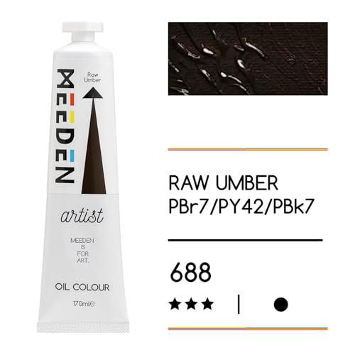 MEEDEN Artist Grade Oil Paint: Raw Umber - 170ml/5.7oz Tube - Professional Art Paints for Canvas Painting - color: Raw Umber, size: 5.7 Fl Oz (Pack of 1)