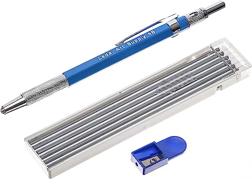 Leda Art 2.0 mm Mechanical Drafting Pencil Set with 12 Lead Refills & Sharpener – Best Mechanical Pencil for Drawing, Sketching & Mixed Media Art - style: 2mm Black Graphite