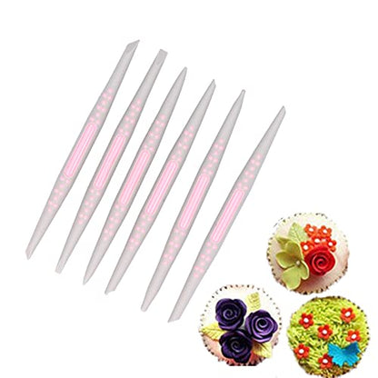 FLEXMAN 6Pcs Silicone Clay Sculpting Tool, Fondant Cake Decorating Tools, Modeling Dotting Tool, Pottery Craft Use for DIY Handicraft, Silicone Brush, Sculpture Pottery, Nail Art