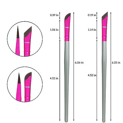 Eyeliner Brush Fine Angled Set - For Liquid Gel Liner Applicator Bent Stencils Thin Pencil Pen Real Small Sharpener Angle Wing Tips Firm Makeup Brushes Black Stamp Winged Kit Flat Waterproof Cat Eye