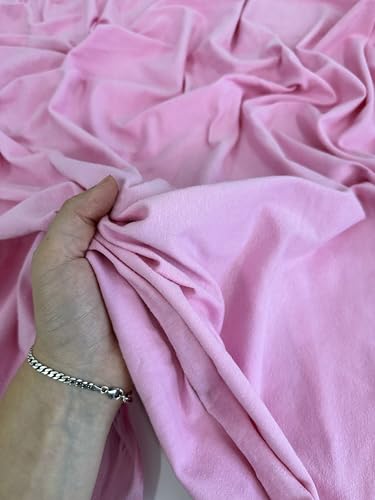Cotton Jersey Spandex Fabric - Soft - Breathable - All Way Stretch Fabric - Medium Weight - Perfect Choice for Baby Grow, Tshirts, and Cotton Jersey Sheets - 58 Inches Wide - 1 Yard (Baby Pink) - color: Baby Pink