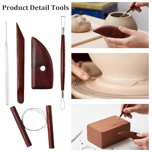 14 Piece Clay Tools Kit – Pottery and Polymer Clay Sculpting Set for Beginners & Adults, Air-Dry Clay Tools for Carving, Drawing, Molding, Shaping and Modeling(14)