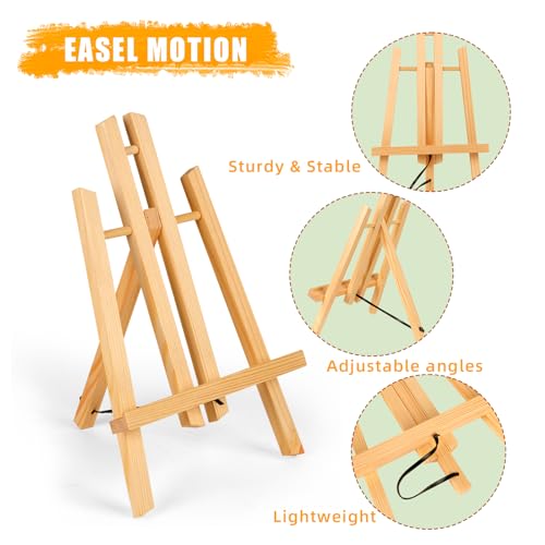 10 Pack 11.8" Wooden Easel, Easel Stand for Painting, Tabletop Easel for Artist/Students/Beginners, Portable Canvas Photo Picture Sign Holder - style: 11.8‘’- 10 PK