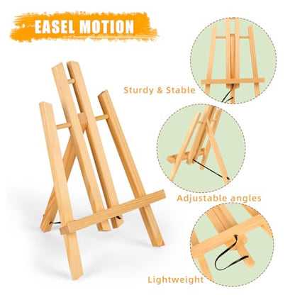 20 Pack 11.8" Wooden Easel, Easel Stand for Painting, Tabletop Easel for Artist/Students/Beginners, Portable Canvas Photo Picture Sign Holder - style: 11.8‘’- 20 PK