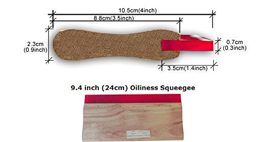 Silk Stencil Screen Printing Squeegee Wood Screen Ink Scraper (13 inch (33cm) Water Squeegee - 65 Durometer) - size: 13 inch (33cm) Water Squeegee - 65 durometer