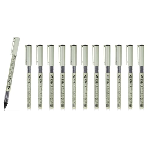 PATIKIL Fineliner Pens, 12 Pcs Black 03 0.35mm Fineliner Marker Waterproof Ink Archival Drawing Pens Watercolor Art Supplies Set for Sketching Journaling Scrapbooking Artist Illustration - size: 03 0.35mm